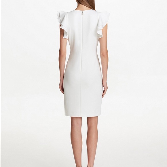 Tommy Hilfiger White Ruffle Sleeve Dress - Picture 3 of 4